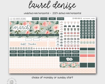 LD-002 -  March MINI Laurel Denise Monthly Kit - Monday or Sunday Start - Undated or Dated Mini Horizontal - MM