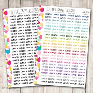 LS-116 - Lunch Script Planner Stickers – Meal Planning, Food Tracker Functional Stickers