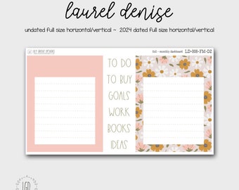 LD-008 -  May Laurel Denise Monthly Dashboard Kit - Perfect for Undated, 2024 Dated Horizontal or Vertical Full Size - FM-D2