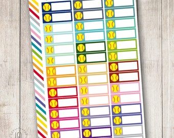 024 - Softball Frame Block Planner Stickers, Softball Games, Softball Season