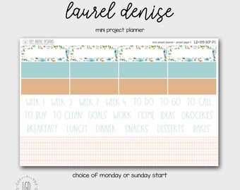 LD-009 -  June MINI PROJECT Pages Kit 1 Laurel Denise - Mini Project Planner Pages - mp-p1
