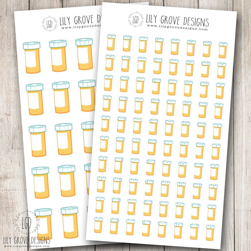Medication Refill Reminder Planner Stickers Choice of Size | Etsy