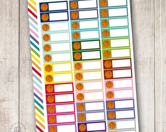 019 - Basketball Planner Stickers Frame Block, Basketball Games, Basketball Season