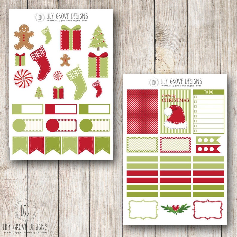 Christmas Weekly Planner Sticker Kit Perfect for use with your Erin Condren