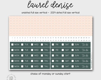 LD-002 -  Laurel Denise Vertical Weekly Kit - Perfect for Undated Vertical, 2024 Dated Vertical, Full Vertical - FV-W1