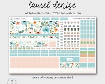 LD-009 -  June MINI Laurel Denise Monthly Kit - Monday or Sunday Start - Undated or Dated Mini Horizontal - MM