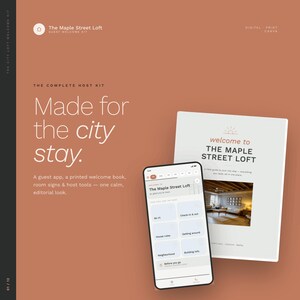 Airbnb Interactive Guest App + Welcome Book Template, Airbnb Guest App in 12 Languages, Editable Canva House Manual & Host Signs