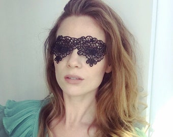 Flirty Black Lace Mask - Sexy Masquerade Ball And Party Mask - Blindfold - Halloween Lace Mask - SeeThrough Mask - Eye Cover