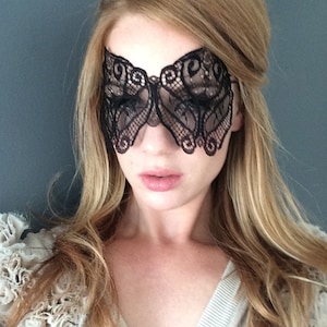 Midnight Butterfly Lace Mask  - Black Butterfly Mask -  Masquerade Mask - Sexy Black Mask - New Year Eve Mask