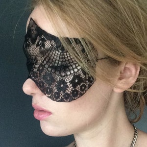 Geometrical Deco Lace Mask in Black Masquerade Black Lcae Mask Floral Deco Lace Mask Halloween Adult Lace Mask image 4