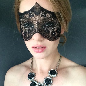 Geometrical Deco Lace Mask in Black Masquerade Black Lcae Mask Floral Deco Lace Mask Halloween Adult Lace Mask image 2