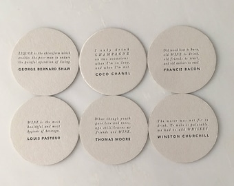 Letterpress Quotes on Coasters