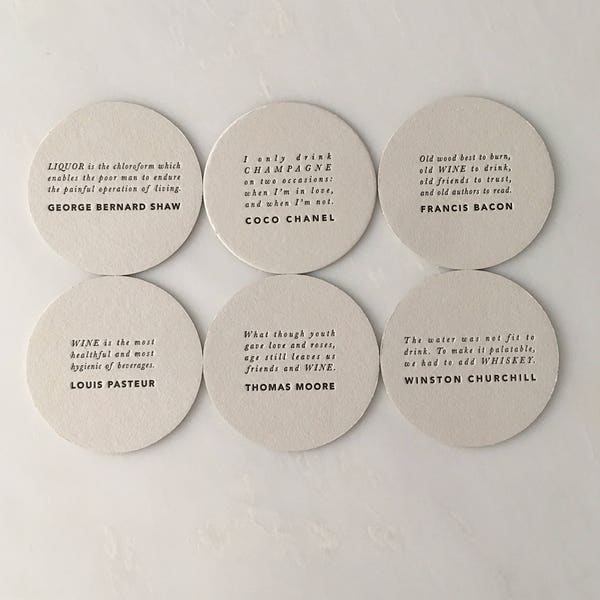 Letterpress Quotes on Coasters