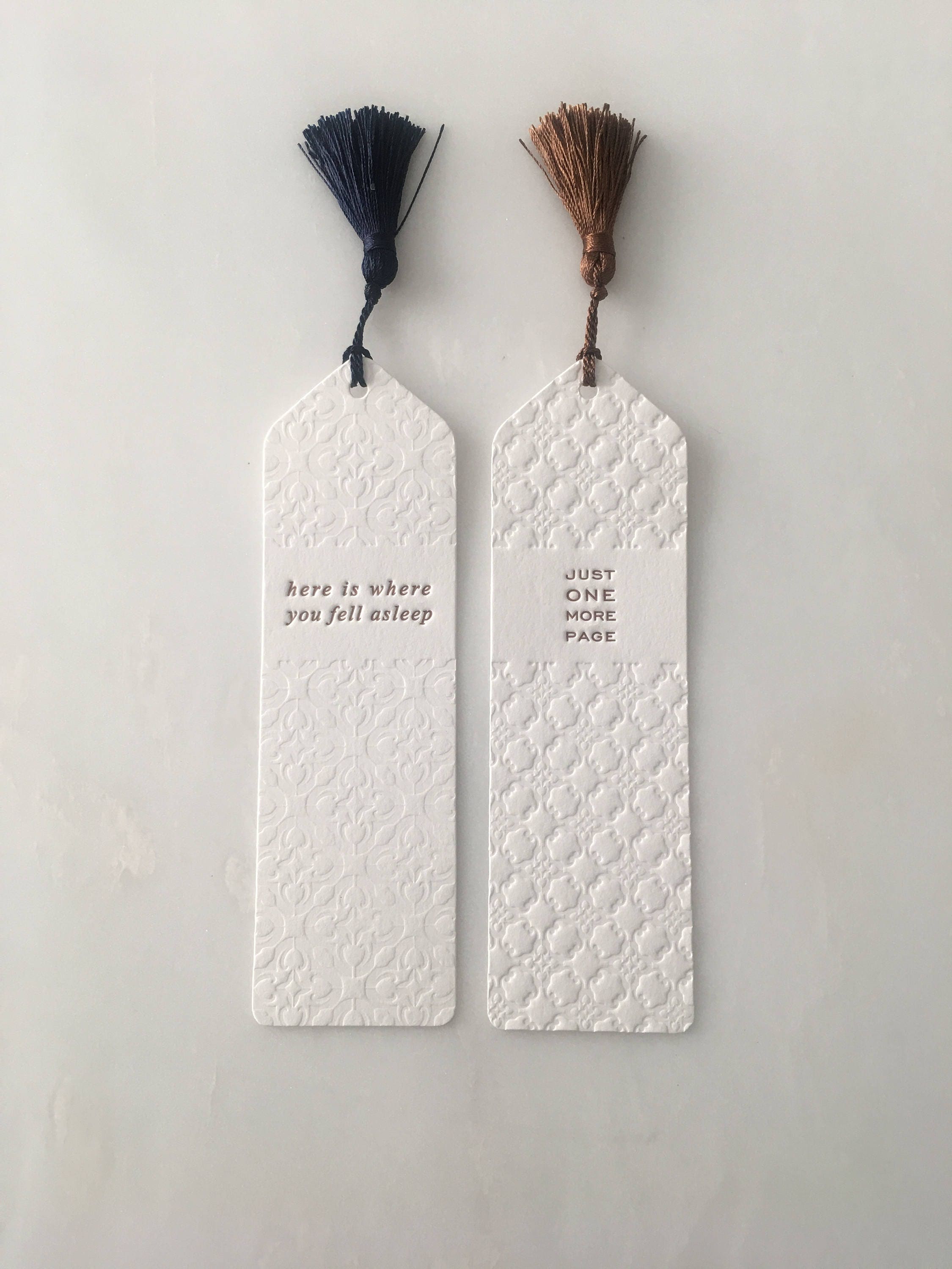 Letterpress Bookmark With Tassel Etsy New Zealand