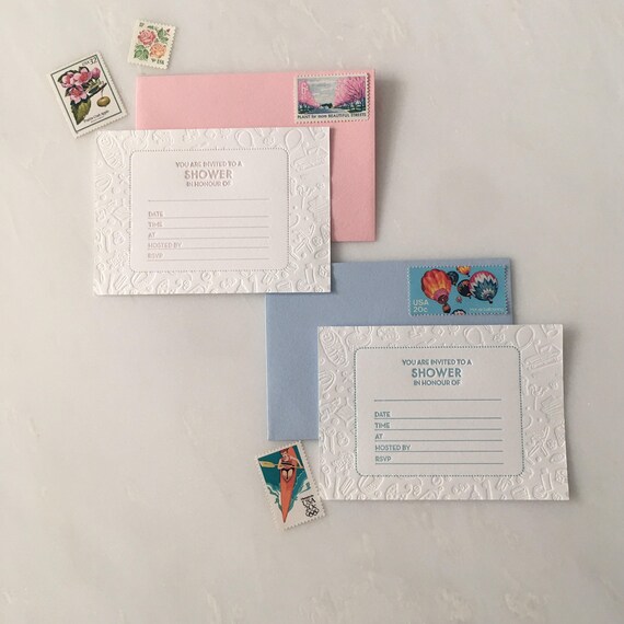 letterpress baby shower invitations