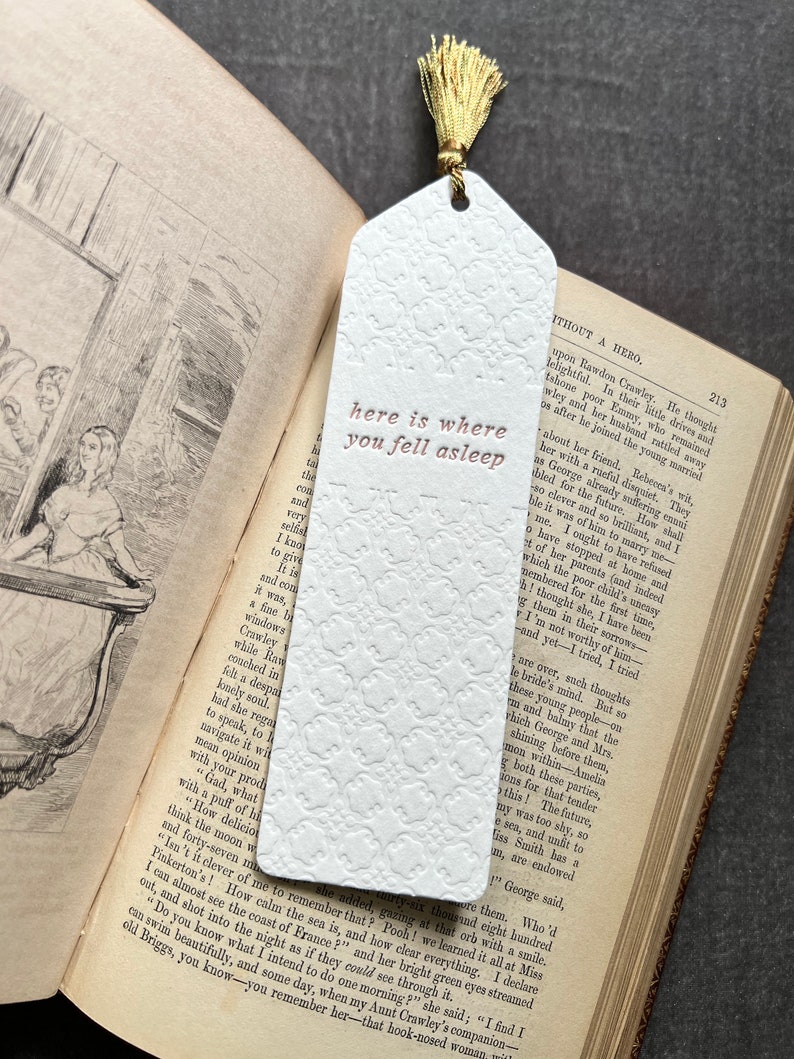 Letterpress Bookmark with tassel image 1