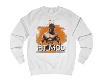 Fit Mod graphic sweatshirt | muscular athlete illustration, fitness typography