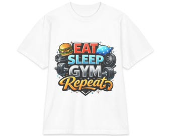 Eat Sleep Gym-Wiederholungs-T-Shirt | Fitness Workout Tee, Gewichtheben Design