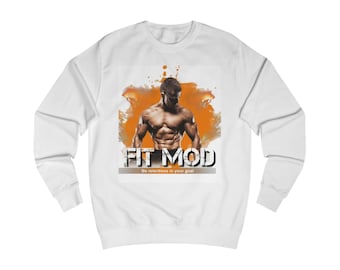 Fit Mod graphic sweatshirt | muscular athlete illustration, fitness typography