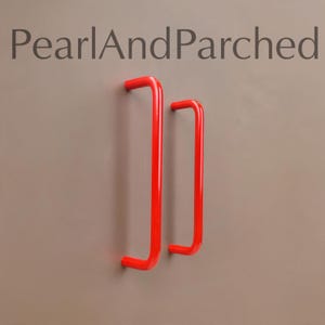 Red Closet Handle, Long Wardrobe Pull - Brass Cabinet Pulls