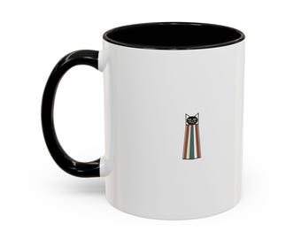 Retro Halloween Mug | Black Cat Pumpkin Coffee Cup | Spooky Season Gift