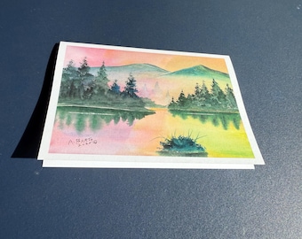Mountain Watercolor Note Cards, 5 X 7, Set 0f 12 With Envelopes, 4 designs, First Set
