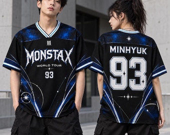monstaxx Custom Name Kpop Jersey, Personalized Member Birthday Jersey Shirt, Kpop Concert Shirt, Monbebe Fan Gift, Custom Kpop Merch TN5