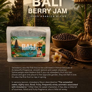 Arabica Bali "BERRY JAM" Coffee Beans | Blend Natural-Wash Procces | Medium Roast
