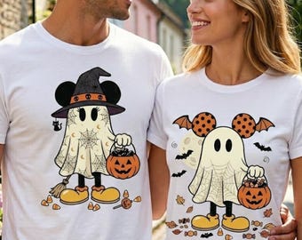 Retro Mickey Minnie PNG Halloween Ghost Shirts SVG (Digital Download)