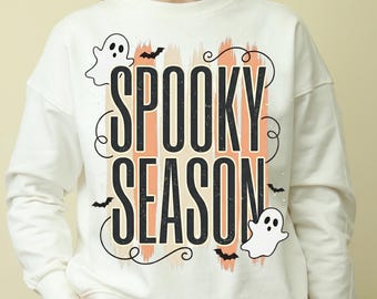 Spooky Season Ghost SVG, Coquette Halloween Shirt Design, Fall PNG (Digital Download)