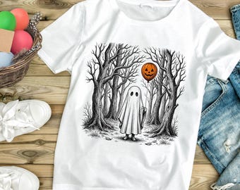 Fantasma espeluznante de Halloween PNG, diseño de camiseta SVG de temporada de terror vintage (descarga digital)