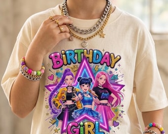 Kpop Birthday Girl PNG | Demon Hunter T-Shirt Design SVG (Digital Download)