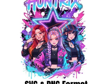 Kpop Huntrix PNG Clipart, Rumi Mira Zoey Girls, Sublimation Design (Digital Download)