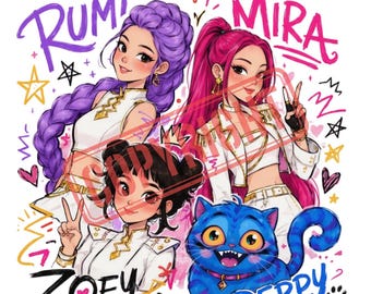 Kpop Demon Hunters PNG | Rumi Mira Zoey Derpy Art SVG (Digital Download)