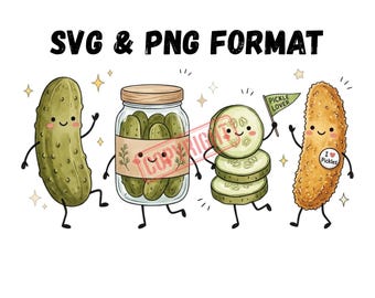 Happy Pickle Doodle PNG SVG, Sublimation Design, Funny Pickle Lover (Digital Download)
