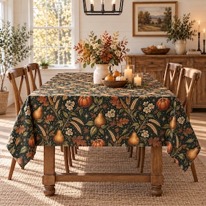 Rektangulär höstduk, bordsdekoration till Thanksgiving, bordsduk till höstskörden, matsaldekoration till pumpa, present till lantlig köksstil