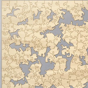 Victorian Organic Cut Jigsaw Puzzle SVG – Beagle, Dog Whimsies (DXF, CNC Files) 250 pieces