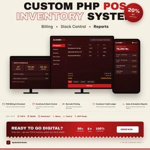 Custom PHP POS Inventory System: Billing, Stock Control, Reports (Digital Download)