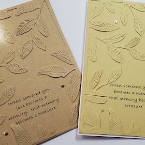 Handmade Sympathy Card. Bereavement. Grief. Loss of a Loved One. Thinking of You. Just Because. Encouragement. Tone on Tone.