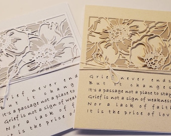 Handmade Sympathy Card. Bereavement. Loss of a Loved One.  Mourning.  Grief.  Unisex.