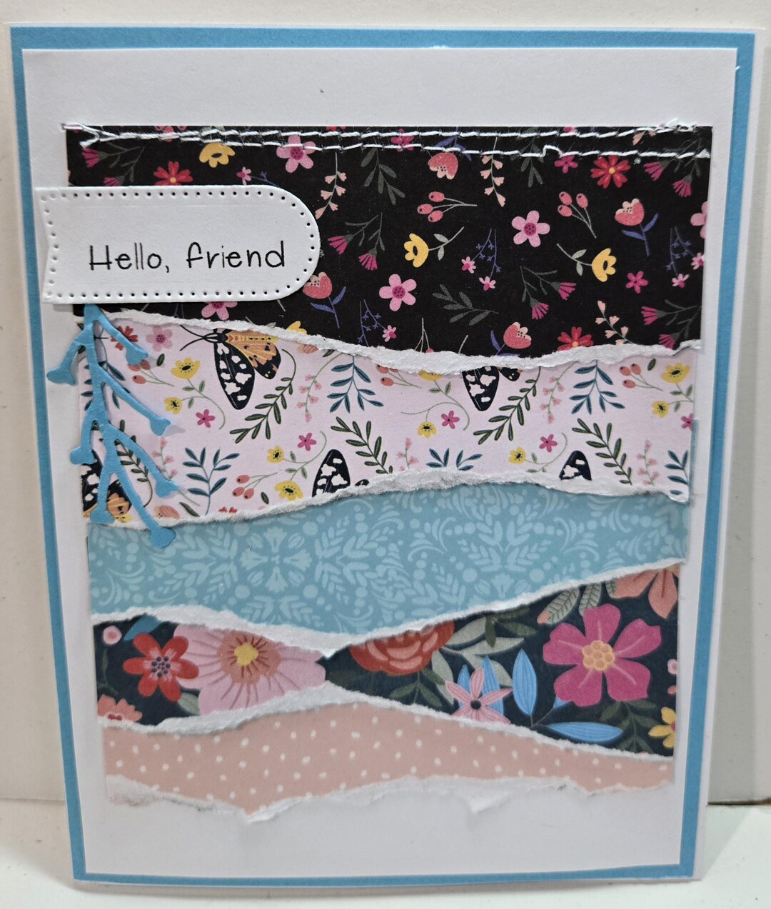 Handmade Sewn Friendship Card, Thinking of You. Friend. for Her. Bestie ...