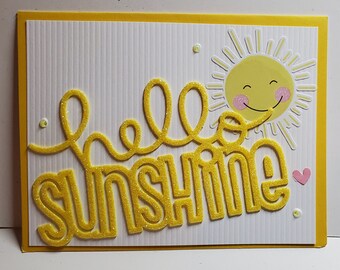 Handmade Card .  Friendship.  Encouragement. Whimsical.Just Because . Thinking of You. Love. Hello. Inspirational. Sunshine