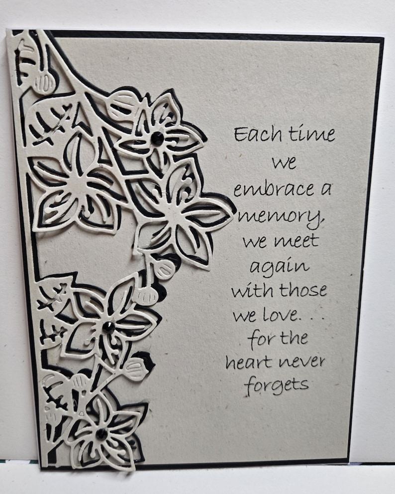 Hand Made Die Cut Sympathy Card. Grief. Mourning a Loss. Bereavement. Thinking of You. Encouragement image 1
