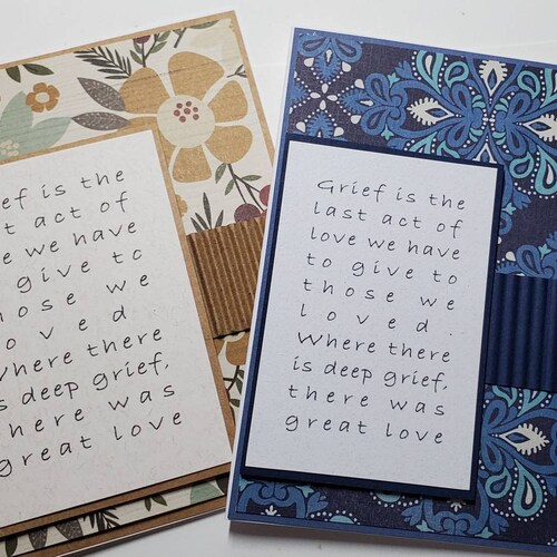 Hand Made Die Cut Sympathy Card. Grief. Mourning a Loss. Etsy