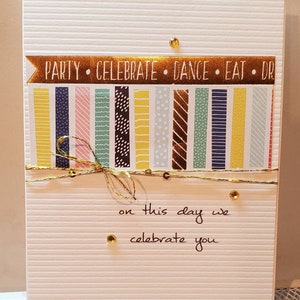 Handmade Birthday Card. For Her. For Him. Unisex.  For Him.  For Her.  Whimsical. Celebration.