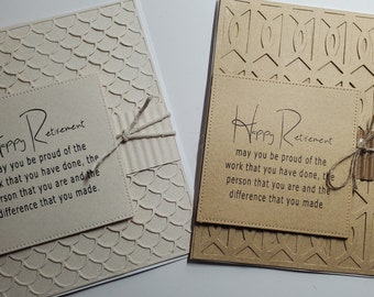 Handmade Retirement Card. For Him. For Her. Unisex. Boss. Coworker.  Congratulations.