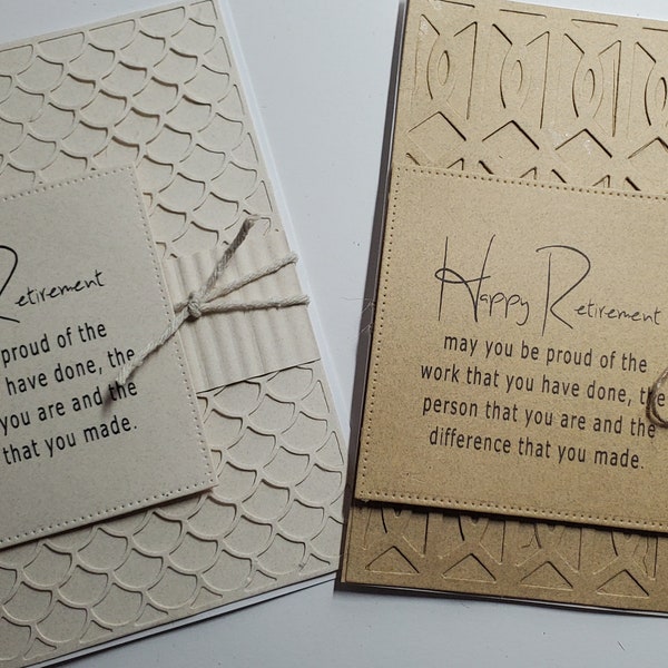Handmade Retirement Card. For Him. For Her. Unisex. Boss. Coworker.  Congratulations.