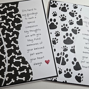 Handmade Sympathy Card For a Pet. Mourning for Pet. Grieving Loss of a Pet.Pet Loss. Encouragement. Thinking of You.