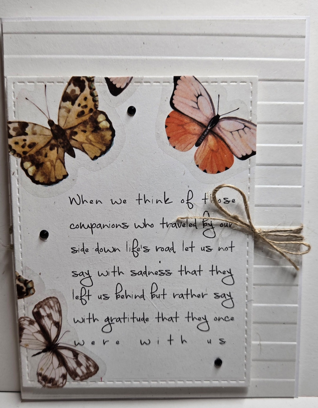 Hand Made Die Cut Sympathy Card. Grief. Mourning a Loss. Bereavement