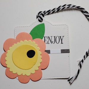 Set of 6 Handmade Gift Tags. Friendship. Thinking of You. Just Because. Gift Bags. Encouragement. Treat Bags. Flowers. image 2